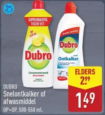 ALDI Dubro Snelontkalker of afwasmiddel aanbieding