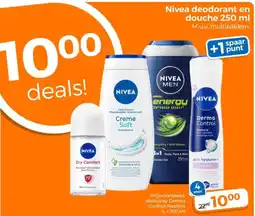 Trekpleister Nivea deodorant en douche aanbieding