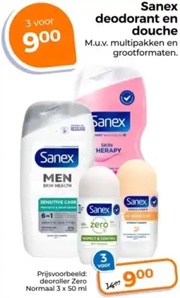 Trekpleister Sanex deodorant en douche aanbieding