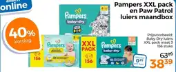 Trekpleister Pampers XXL pack en Paw Patrol luiers maandbox aanbieding