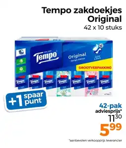 Trekpleister Tempo zakdoekjes Original aanbieding
