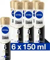 Wehkamp NIVEA Black & White Silky Smooth deodorant spray - 6 x 150ml - voordeelverpaking aanbieding