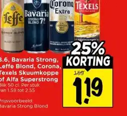Vomar Voordeelmarkt 8.6, Bavaria Strong, Leffe Blond, Corona, Texels Skuumkoppe of Alfa Superstrong aanbieding