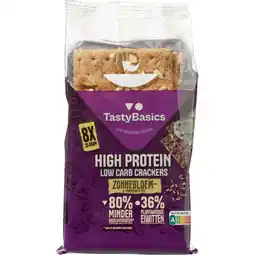 Albert Heijn TastyBasics Low carb-high protein cracker zonnebloem aanbieding
