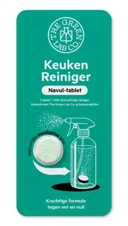 Albert Heijn The Green Lab Co. Keukenreiniger eucalyptus navul-tablet aanbieding