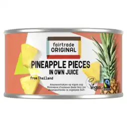 Albert Heijn Fairtrade Original Ananas stukjes op eigen sap aanbieding