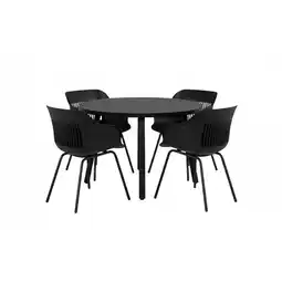 Albert Heijn Hartman Combideal diningset Jill 120 zwart aanbieding