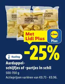 Lidl Aardappelschijfjes of Partjes in schil aanbieding