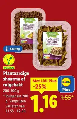 Lidl Plantaardige Shoarma of Rulgehakt aanbieding