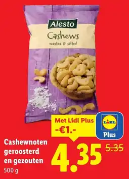 Lidl Cashewnoten geroosterd en gezouten aanbieding
