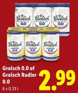 Lidl Grolsch 0,0 of Grolsch Radler 0,0 aanbieding