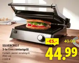 Lidl Silvercrest 3-in-1 rvs contactgrill aanbieding