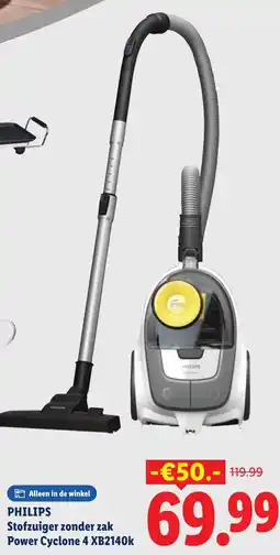 Lidl PHILIPS Stofzuiger zonder zak Power Cyclone 4 XB2140k aanbieding