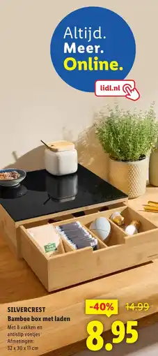 Lidl Silvercrest Bamboe box met laden aanbieding