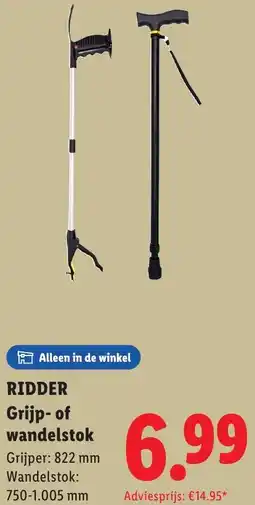 Lidl RIDDER Grijp of wandelstok aanbieding