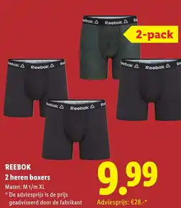 Lidl Reebok 2 heren boxers aanbieding