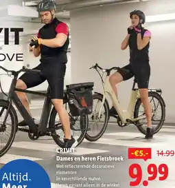 Lidl Crivit Dames en heren Fietsbroek aanbieding