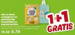 PLUS Alle A-Merk ecologisch en parfumvrije wasmiddel en wasverzachter aanbieding