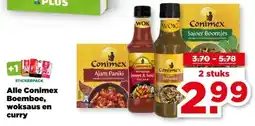 PLUS Alle Conimex Boemboe, woksaus en curry aanbieding