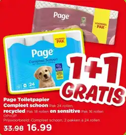 PLUS Page Toiletpapier Compleet Schoon, recycled en sensitive aanbieding