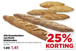 PLUS Alle Korenlanders van PLUS Stokbroden aanbieding