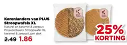 PLUS Korenlanders van PLUS Stroopwafels XL aanbieding
