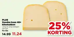 PLUS PLUS Goudse kaas 48+ kilostukken aanbieding