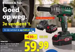 Lidl Parkside Accu-slagmoersleutel 20 V aanbieding