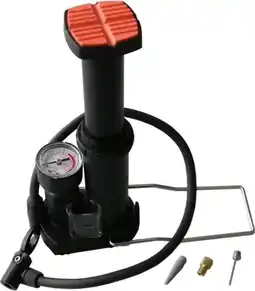 Bol.com Benson Mini voetpomp met druk meter - Fiets/auto/bal/luchtbed - Max: 8 Bar aanbieding