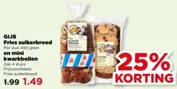 PLUS GIJS Fries suikerbrood en mini kwarkbollen aanbieding
