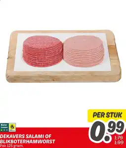 Dekamarkt Dekavers salami of blikboterhamworst aanbieding