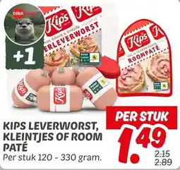 Dekamarkt Kips leverworst, kleintjes of room paté aanbieding