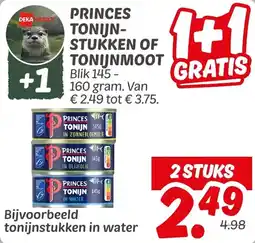 Dekamarkt Princes tonijnstukken of tonijnmoot aanbieding