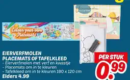 Dekamarkt Eierverfmolen placemats of tafelkleed aanbieding