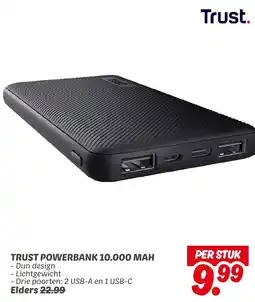 Dekamarkt Trust powerbank 10.000 MAH aanbieding