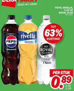 Dekamarkt Pepsi, rivella, 7-up of royal club aanbieding