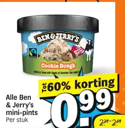 Albert Heijn Alle Ben & Jerry's mini pints aanbieding