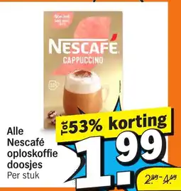 Albert Heijn Alle Nescafé oploskoffie doosjes aanbieding