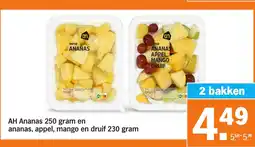 Albert Heijn AH Ananas en ananas, appel, mango en druif aanbieding