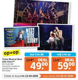 Albert Heijn Ticket Musical West Side Story aanbieding
