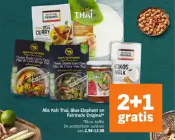 Albert Heijn Alle Koh Thai, Blue Elephant en Fairtrade Original aanbieding