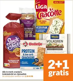 Albert Heijn Alle A-merk crackers, knäckebröd en rijstwafels aanbieding