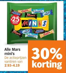Albert Heijn Alle Mars mini's aanbieding