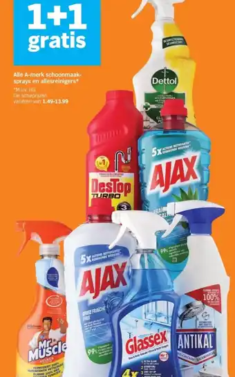 Albert Heijn Alle A-merk schoonmaaksprays en allesreinigers* aanbieding