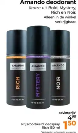 Trekpleister Amando deodorant aanbieding