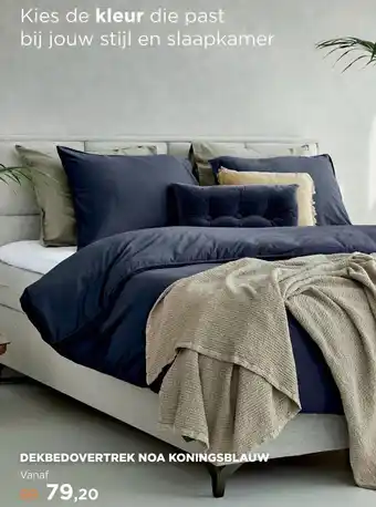 TotaalBED Dekbedovertrek Noa Koningsblauw 140 x 200/220 cm aanbieding