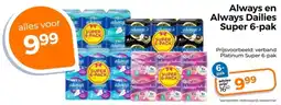 Trekpleister Always en always dailies super aanbieding