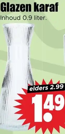 Dirk Glazen karaf aanbieding