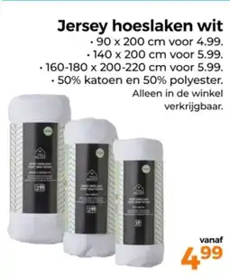 Trekpleister Jersey hoeslaken wit aanbieding