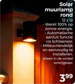 Trekpleister Solar muurlamp rond aanbieding